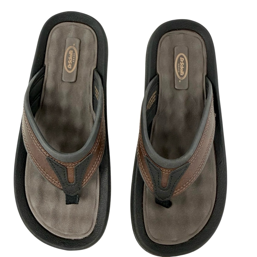 Dr. Scholl's Men’s size 9 Donnar flip flop sandals black brown New